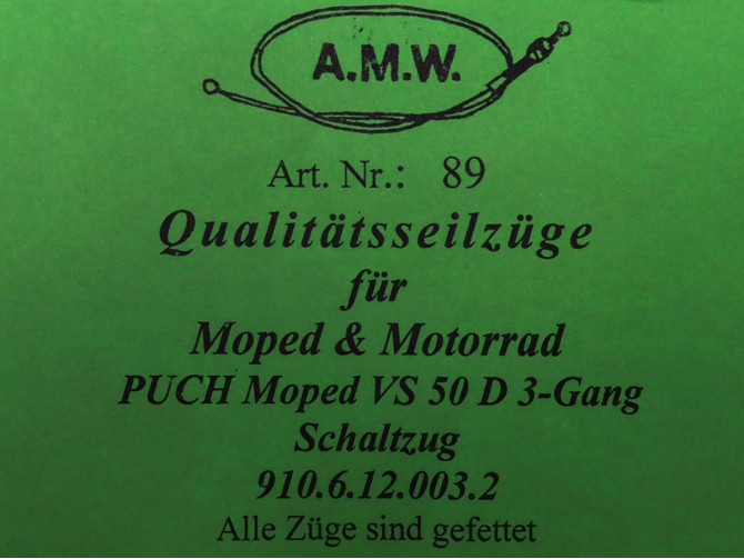 Bowdenzug Puch VS50 D 3-Gang Schaltzug A.M.W. product